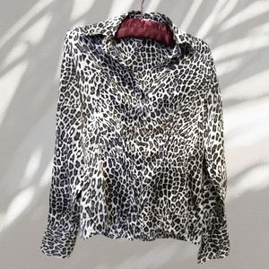 Silk leopard print blouse